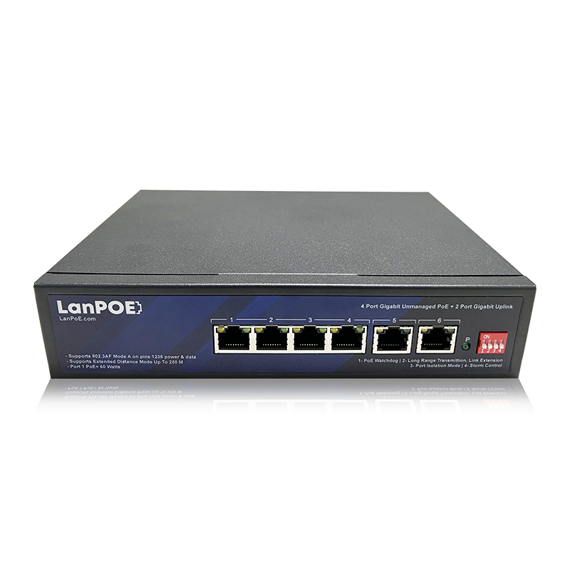 LanPoE 4 Port PoE Switch